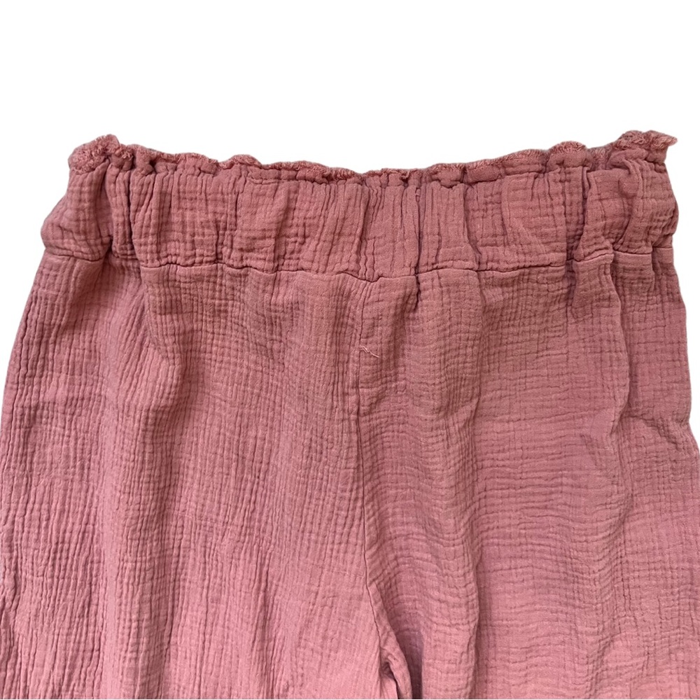 Peach Cotton Elasticated Flared Pant | Size Large - Picture 4 of 9